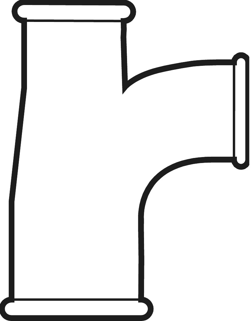 GF 131 Bogen-T 3/4 x 3/4 x 1/2" schwarz GF 131 Bogen-T 3/4 x 3/4 x 1/2" schwarz